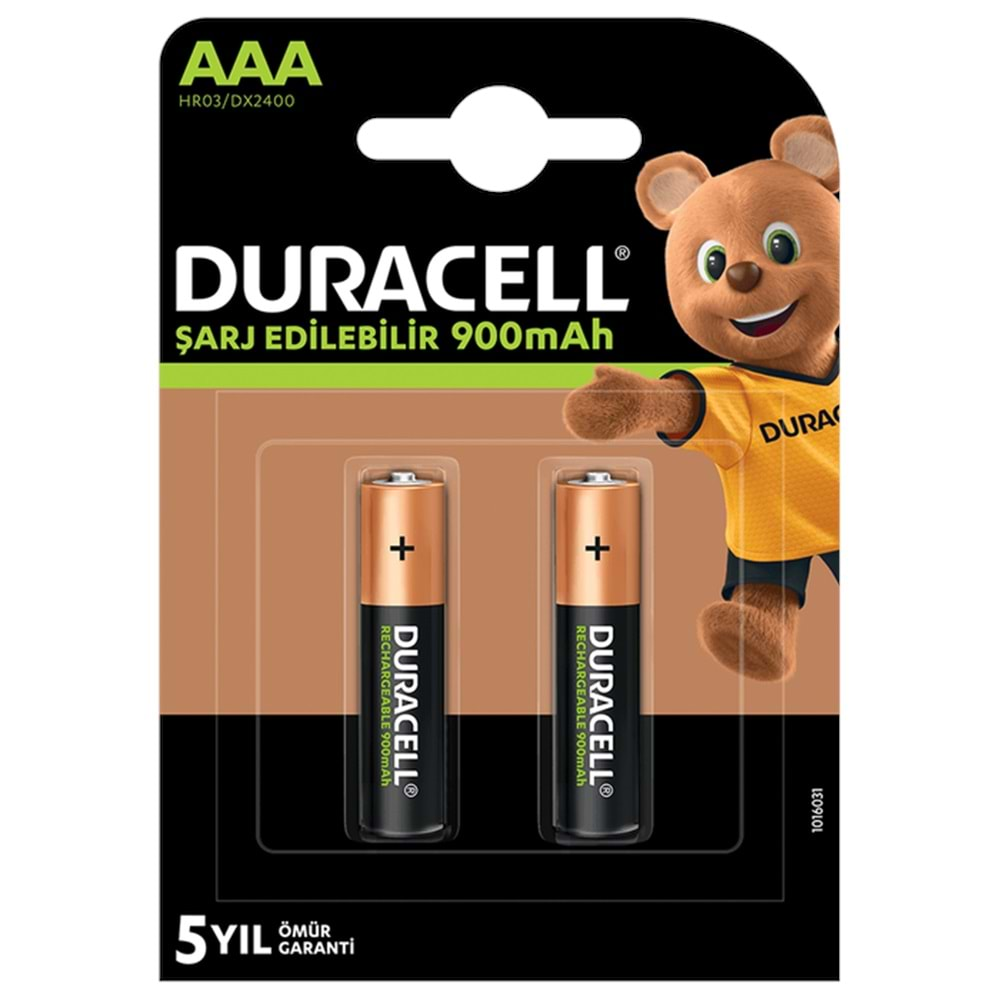 DURACELL 900 MAH ŞARJLI İNCE PİL 2Lİ