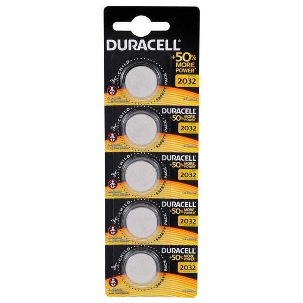 DURACELL CR2032 LITHIUM 3V PİL 5'Lİ