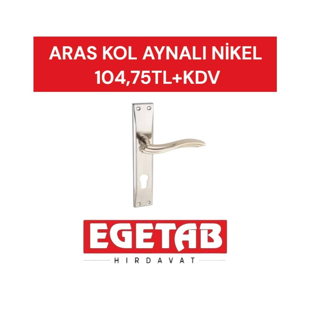 ARAS AYNALI NİKEL KAPI KOLU SETİ