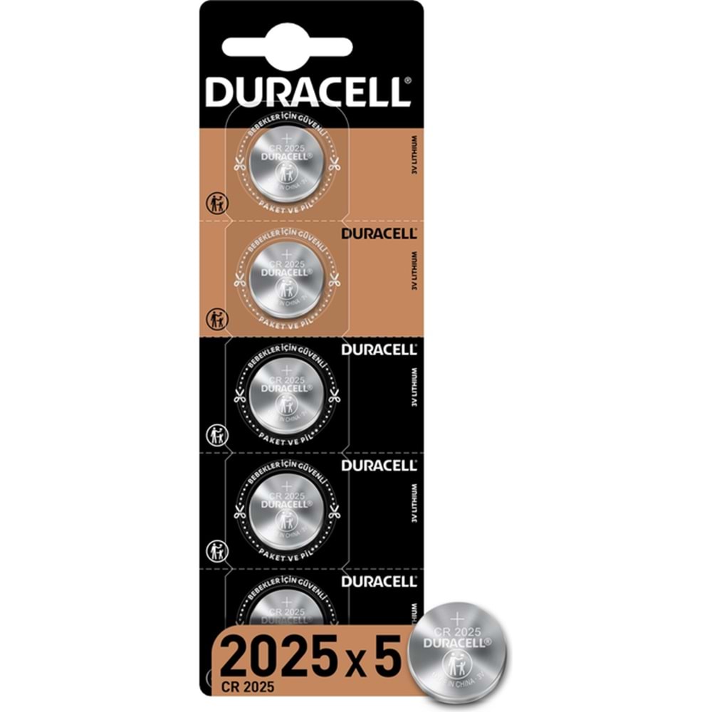 DURACELL CR2025 LITHIUM 3V PİL 5Lİ