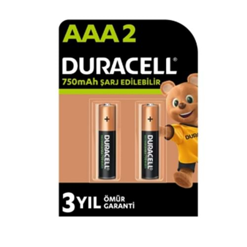 DURACELL 750 MAH ŞARJLI İNCE PİL 2Lİ