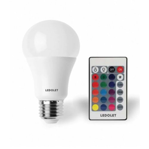 LEDOLET RGB 9W KUMANDALI LED AMPUL