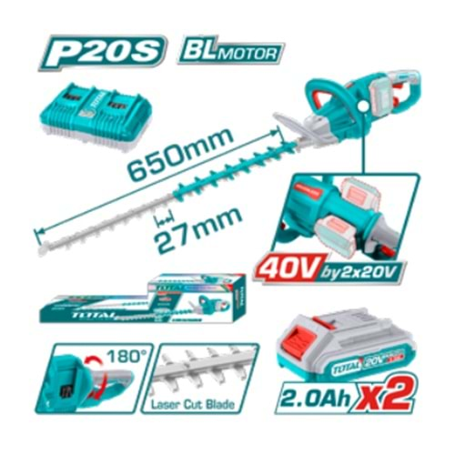 THTLI400282 LI-ION AKÜLÜ ÇİT KESME MAKİNASI 40 V